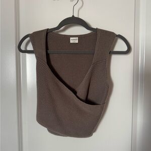 Abercrombie & Fitch Taupe Ribbed Knit Top